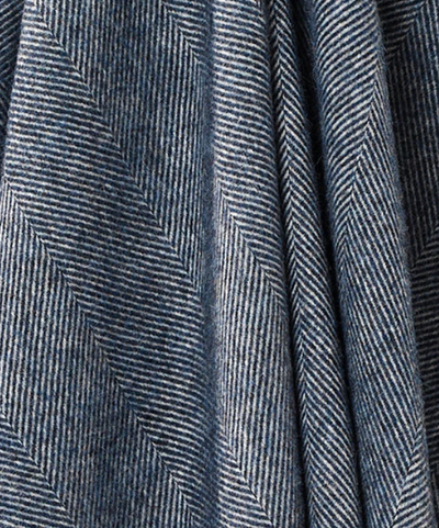 Pure New Zealand Wool Throw Herringbone Collection - Navy