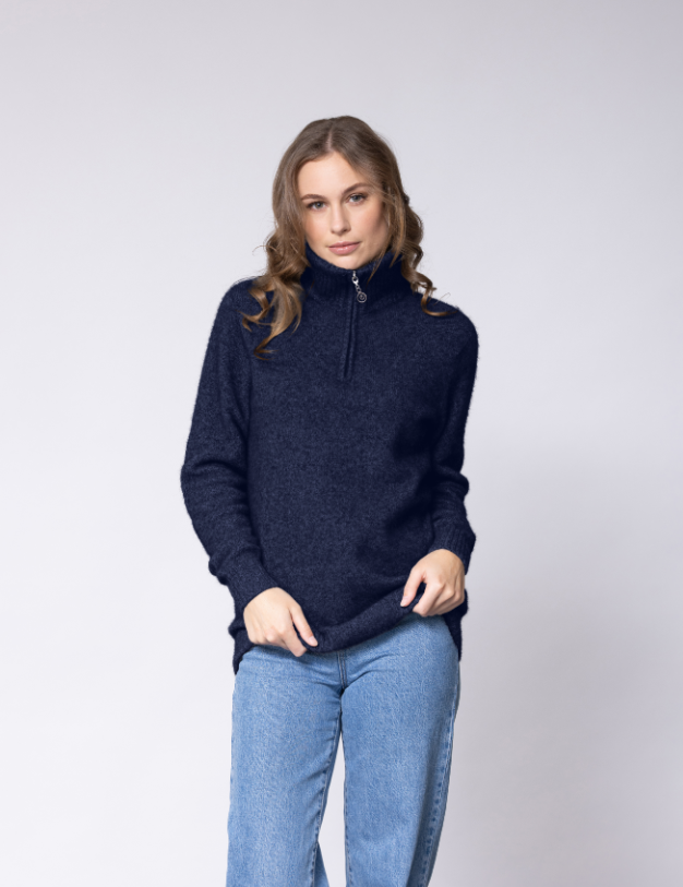 Noble Wilde Possum Merino Teak Half Zip
