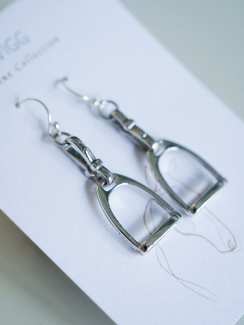 Twigg Sterling Silver Stirrup Drop Earrings