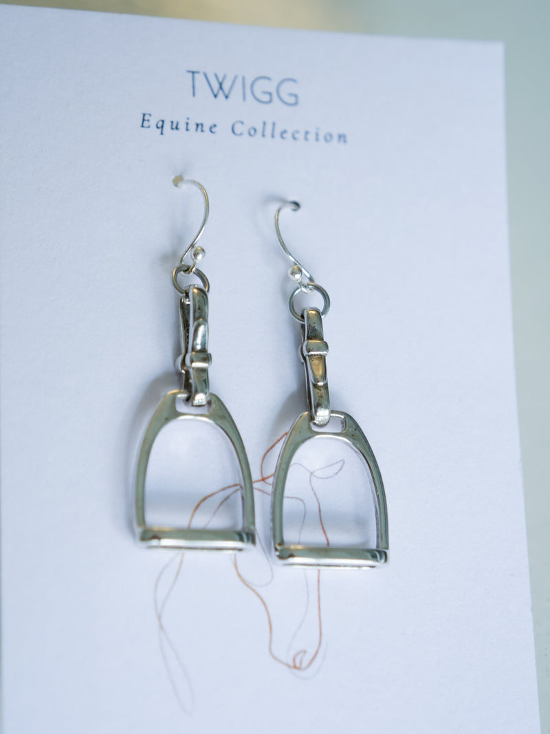 Twigg Sterling Silver Stirrup Drop Earrings