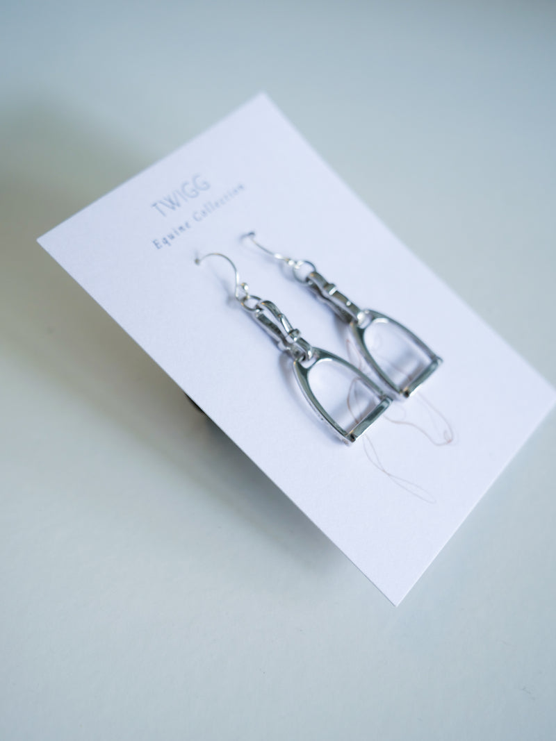 Twigg Sterling Silver Stirrup Drop Earrings