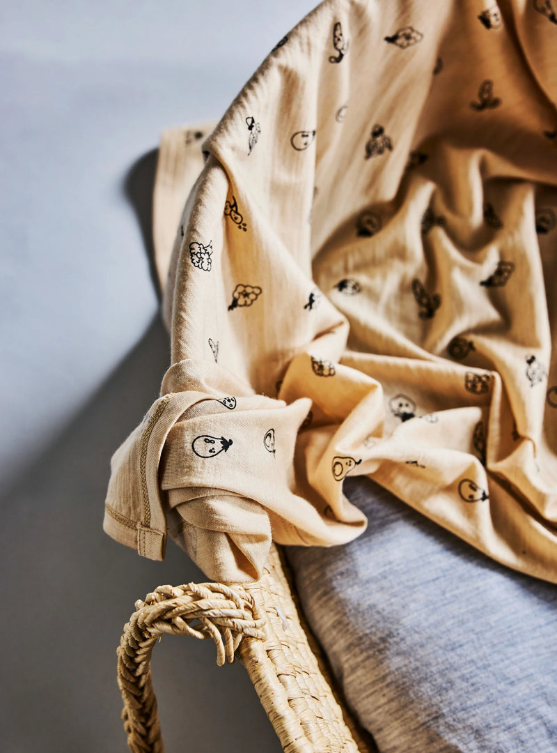 LFOH Swaddle Blanket - Wheat Marle Fruit N Veg