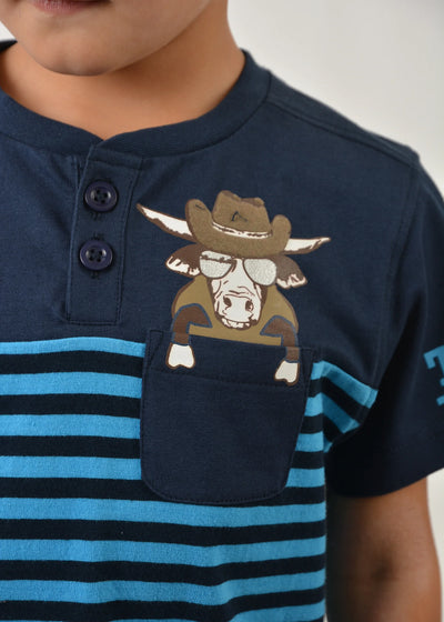 Thomas Cook Boys Pocket Bull Henley S/S Tee