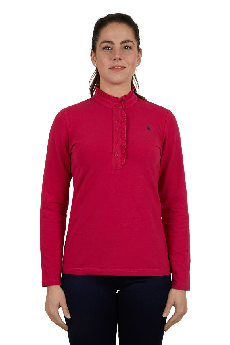 Thomas Cook Womens Frill Neck Long Sleeve Polo