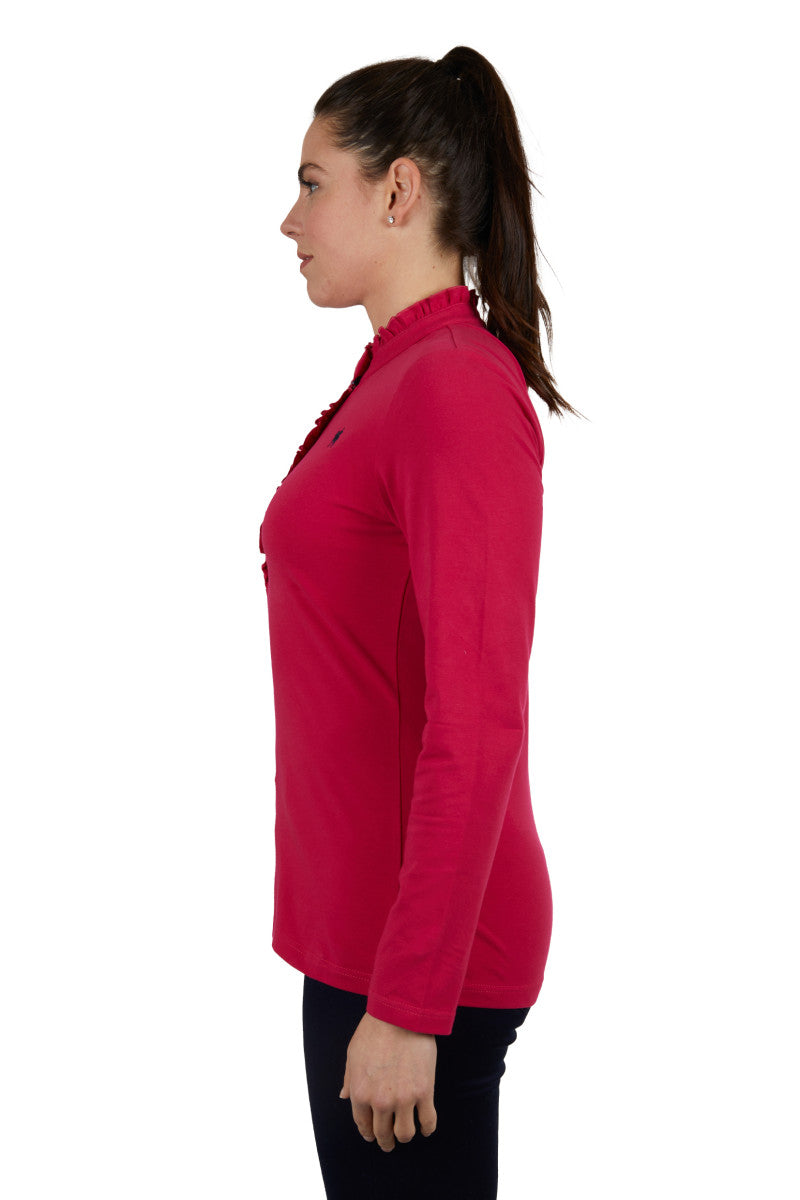 Thomas Cook Womens Frill Neck Long Sleeve Polo