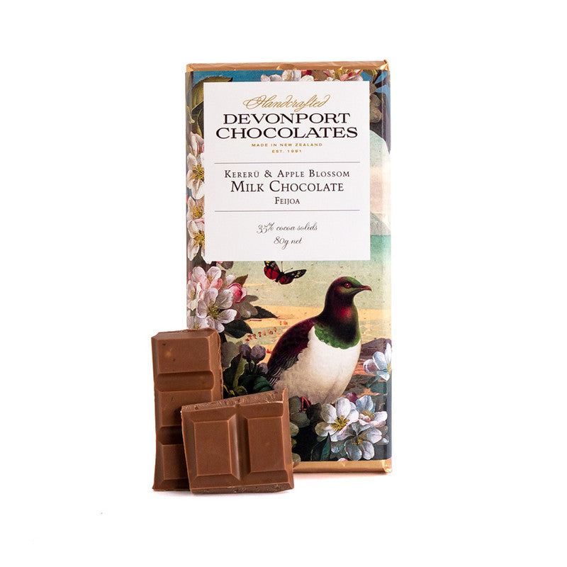 Devonport Kereru and Apple Blossom Milk Chocolate Tablet - 80g