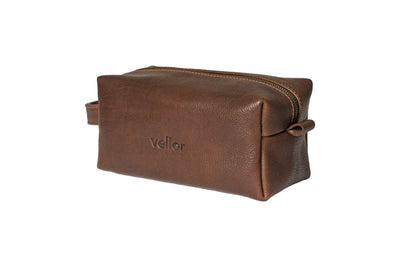 Toledo Leather Washbag - Cognac