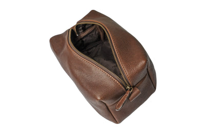 Toledo Leather Washbag - Cognac
