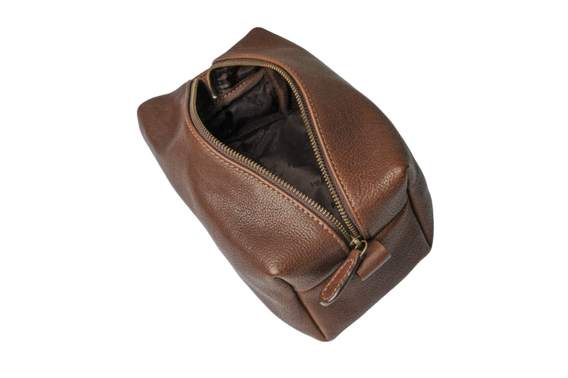 Toledo Leather Washbag - Cognac