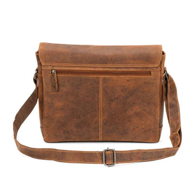 Greenwood Smart Leather Messenger Bag - Brown