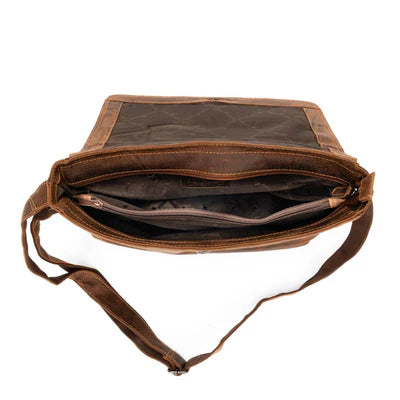 Greenwood Smart Leather Messenger Bag - Brown