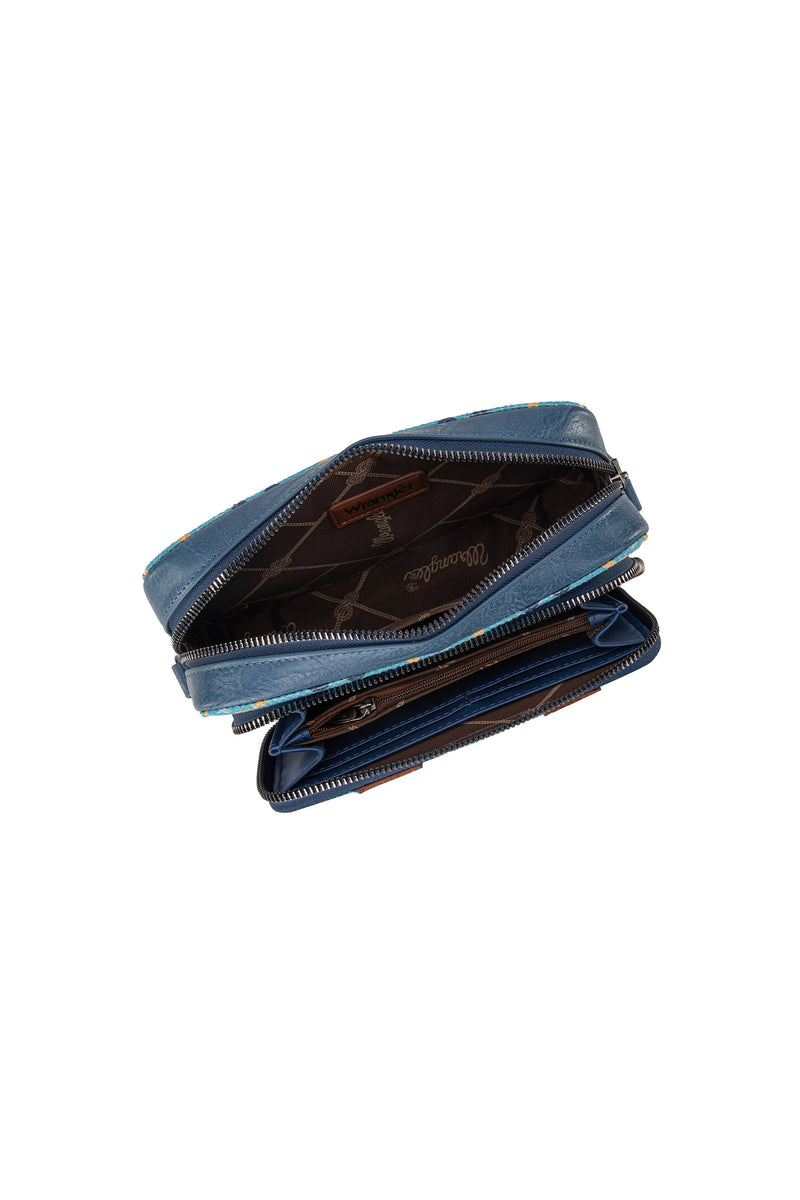 Wrangler Southwestern Crossbody Wallet Bag - Navy