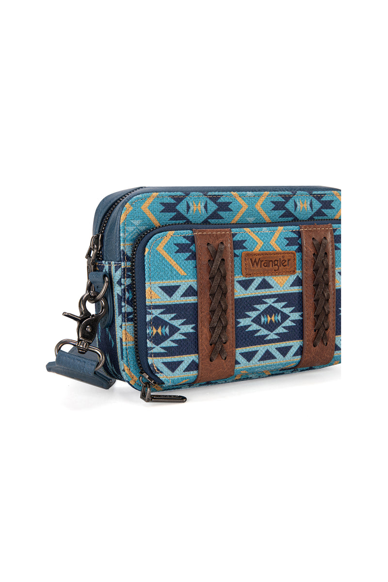 Wrangler Southwestern Crossbody Wallet Bag - Navy