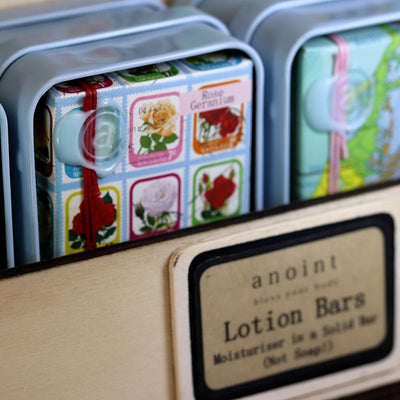 Anoint Rose Geranium Lotion Bar and Tin Set