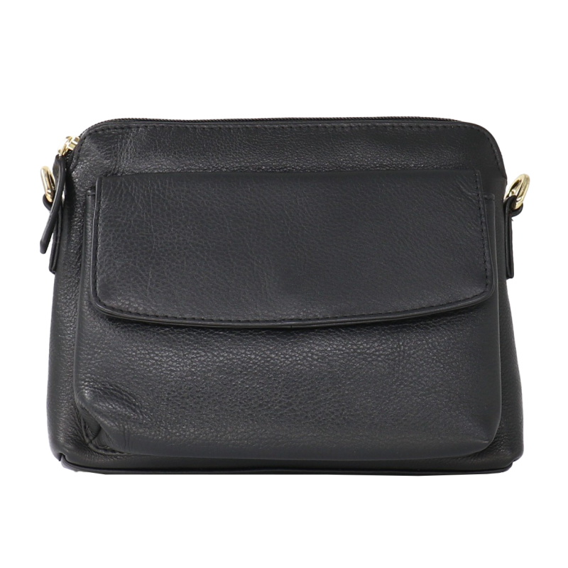 Baron Leather Crossbody with Front Pocket Handbag