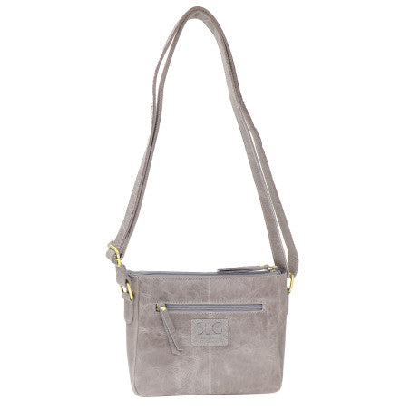 Baron Buffed Leather Small Cross Body Bag - Grey/Slate