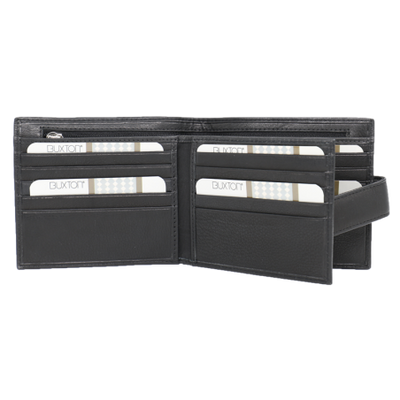 Buxton Mens Leather Wallet - Black