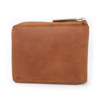 Baron Leather Zip Around Wallet - Tan
