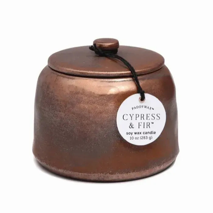 Cypress & Fir Bronzed Glazed Ceramic Jar Candle 311g