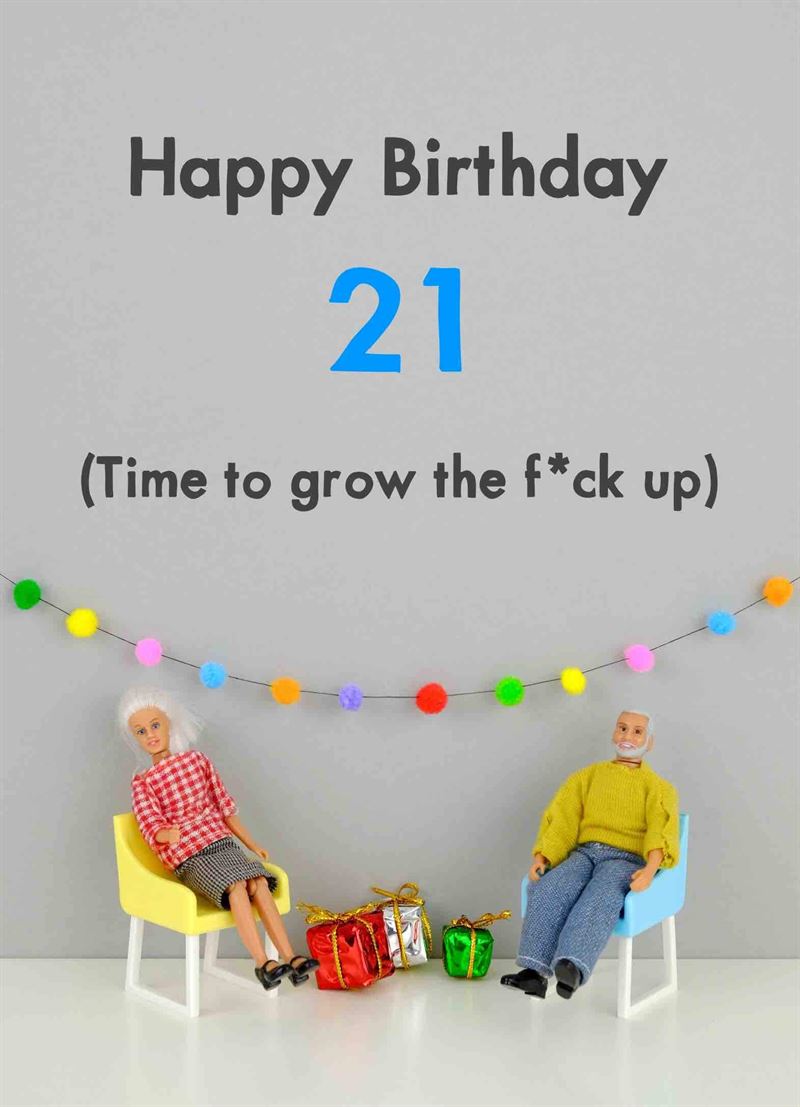 Bold & Bright - 21 - 21st Birthday Card