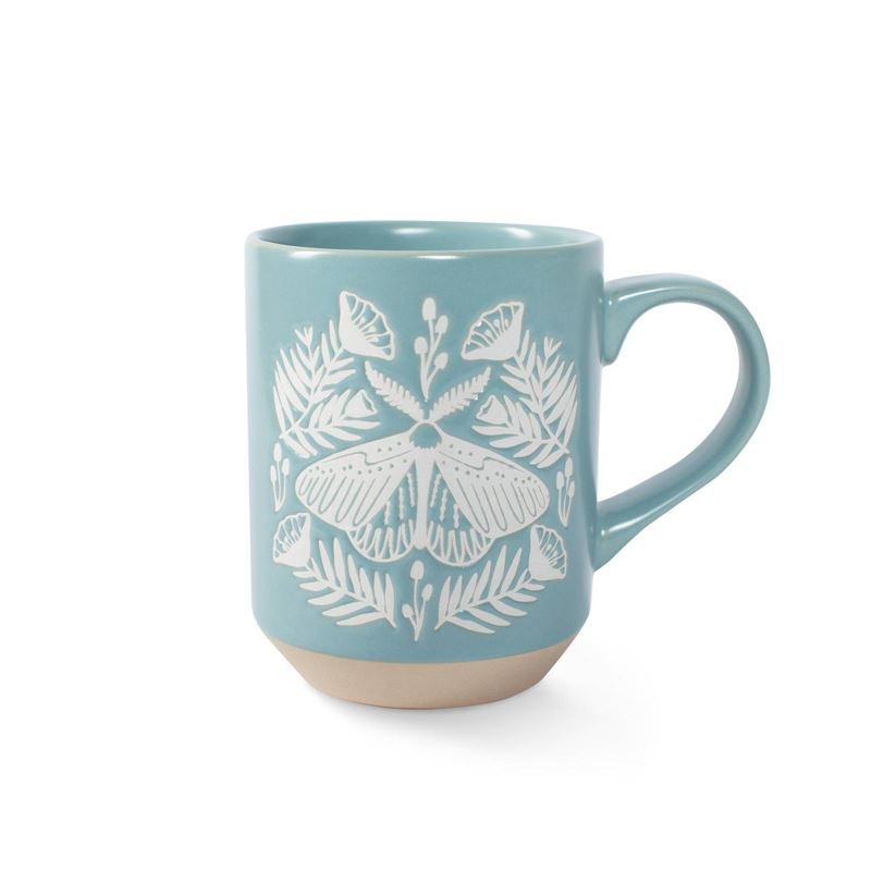 Fringe - White Moth On Blue - Stoneware Mug
