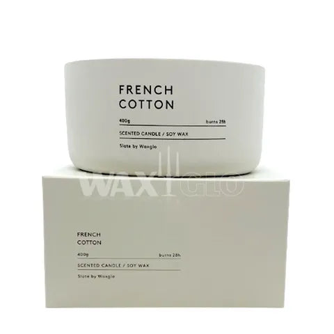 Waxglo Slate Soy Wax 400g Candle - French Cotton