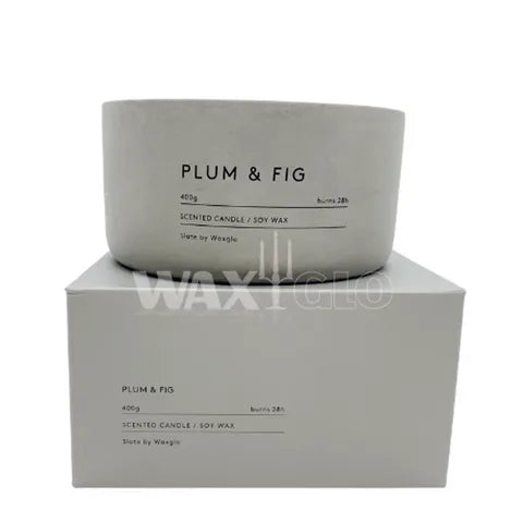 Waxglo Slate Soy Wax 400g Candle - Plum and Fig
