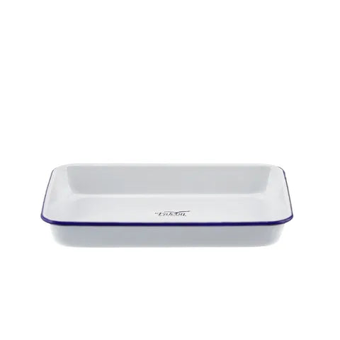 Falcon Enamel Baking Tray - White/Blue - 24cm