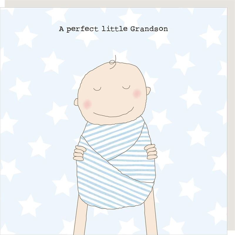 Rosie Made A Thing - Perfect Grandson - Baby Card