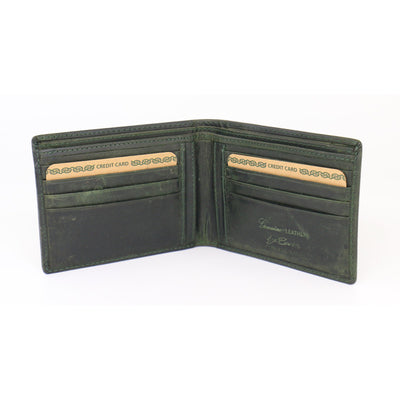 Baron Greenstone Collection Pull Up Leather Mens Wallet
