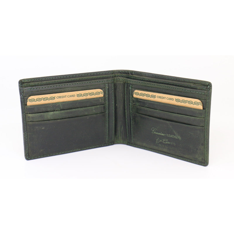 Baron Greenstone Collection Pull Up Leather Mens Wallet