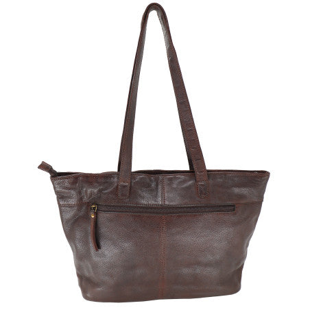 Baron Large Tote with Woven Front - Brown