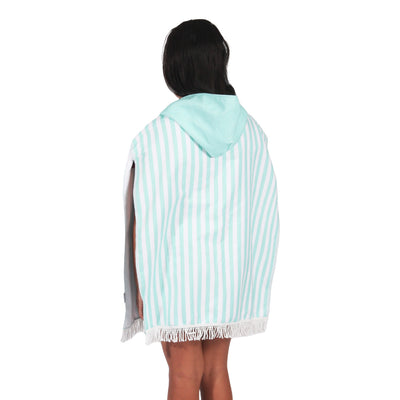 Hooded Towel Kids Mint Poncho M-L