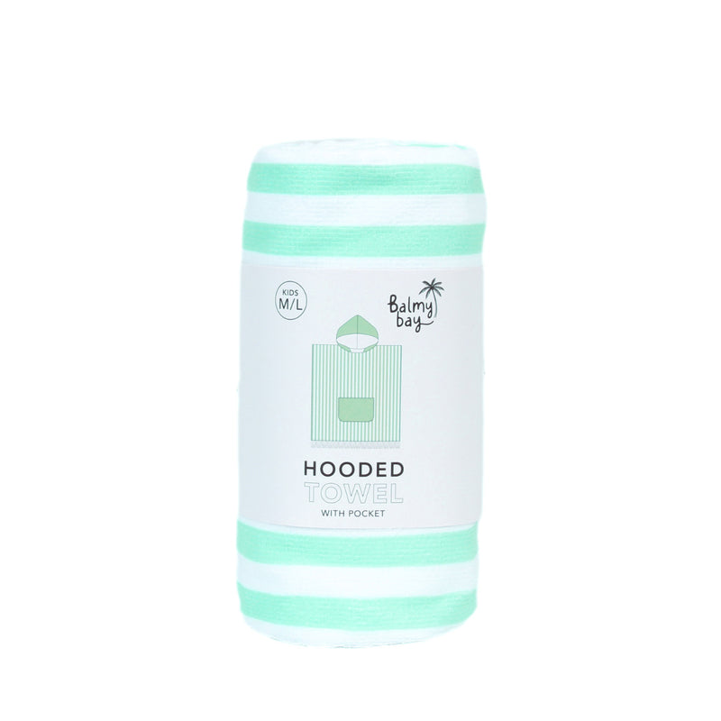 Hooded Towel Kids Mint Poncho M-L