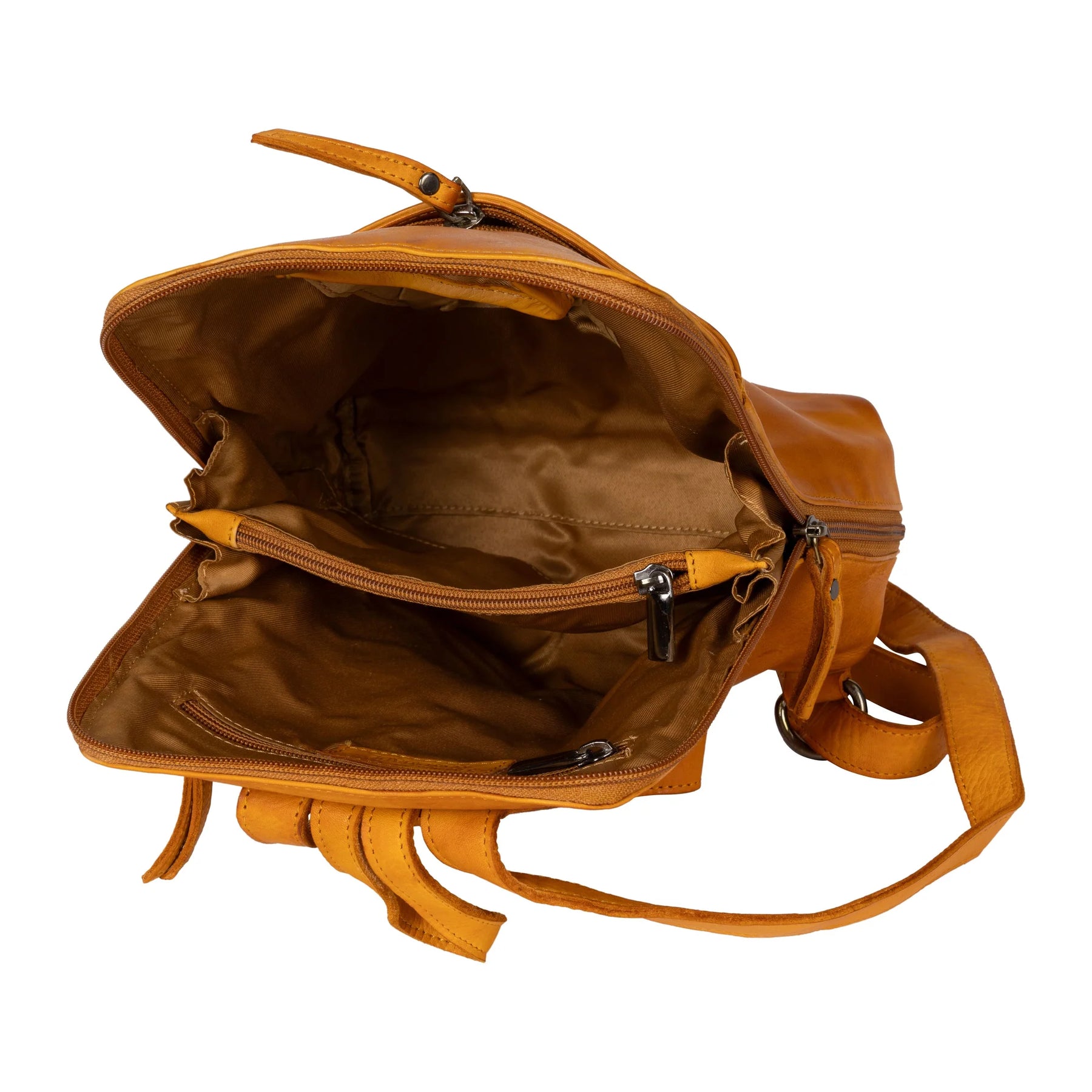 cognac yellow leather backpack Greenwood Leather Backpack