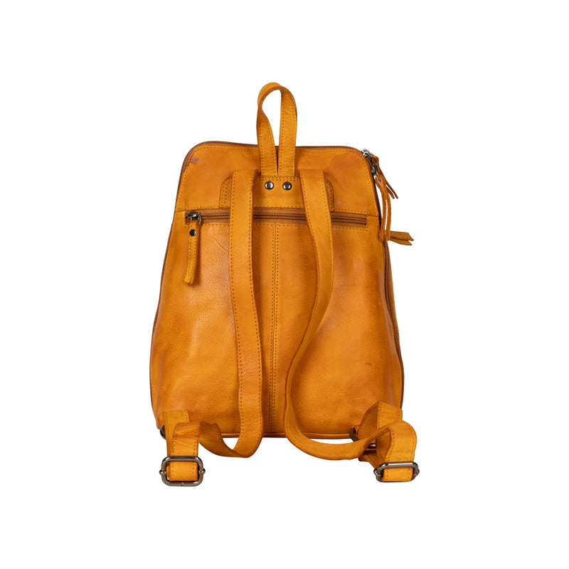 cognac yellow leather backpack Greenwood Leather Backpack