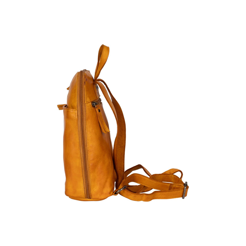cognace yellow leather backpack Greenwood Leather Backpack