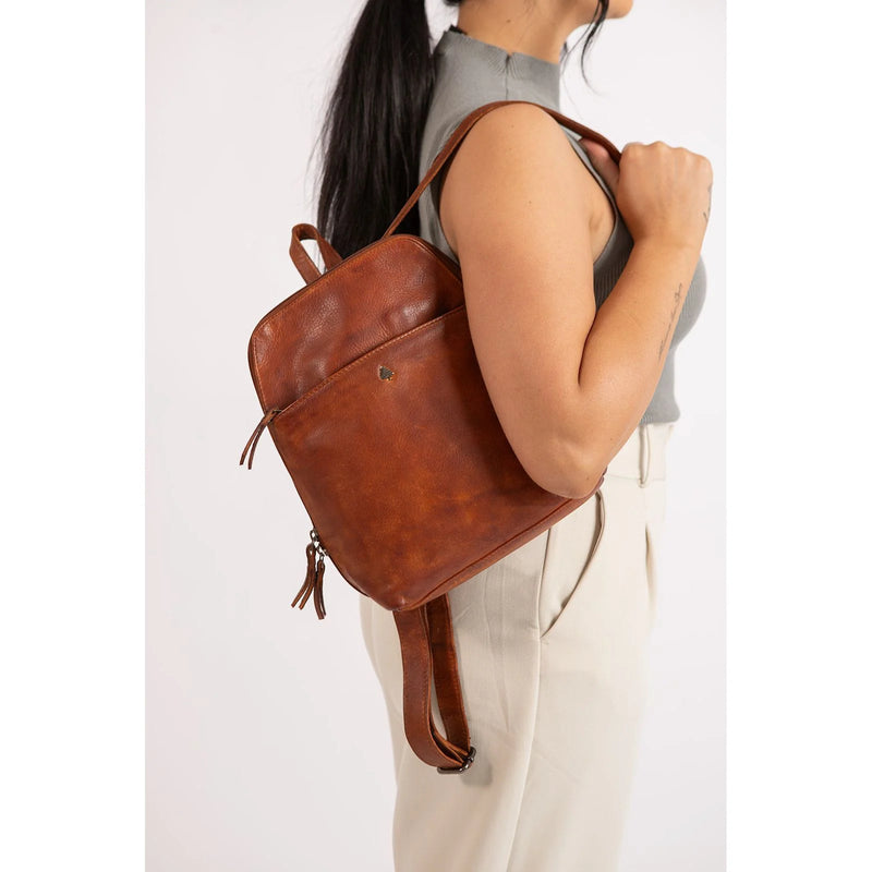 Greenwood Leather Backpack - Cognac
