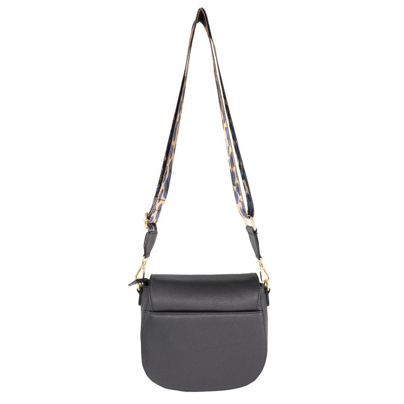 Baron Leather Crossbody Bag With Webbing Strap