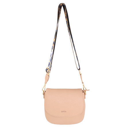 Baron Leather Crossbody Bag With Webbing Strap