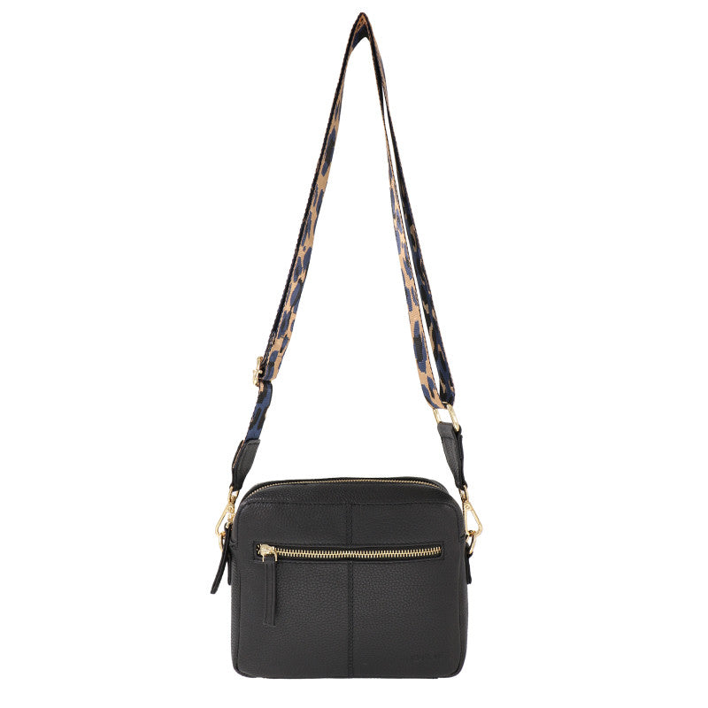 Baron Leather Crossbody Bag With Webbing Strap