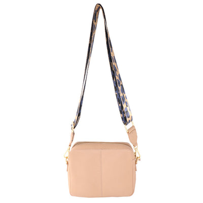 Baron Leather Crossbody Bag With Webbing Strap