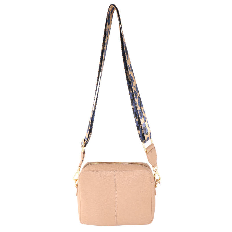 Baron Leather Crossbody Bag With Webbing Strap