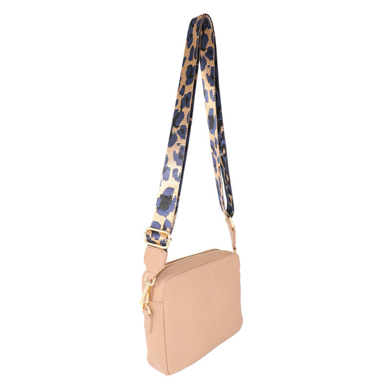 Baron Leather Crossbody Bag With Webbing Strap