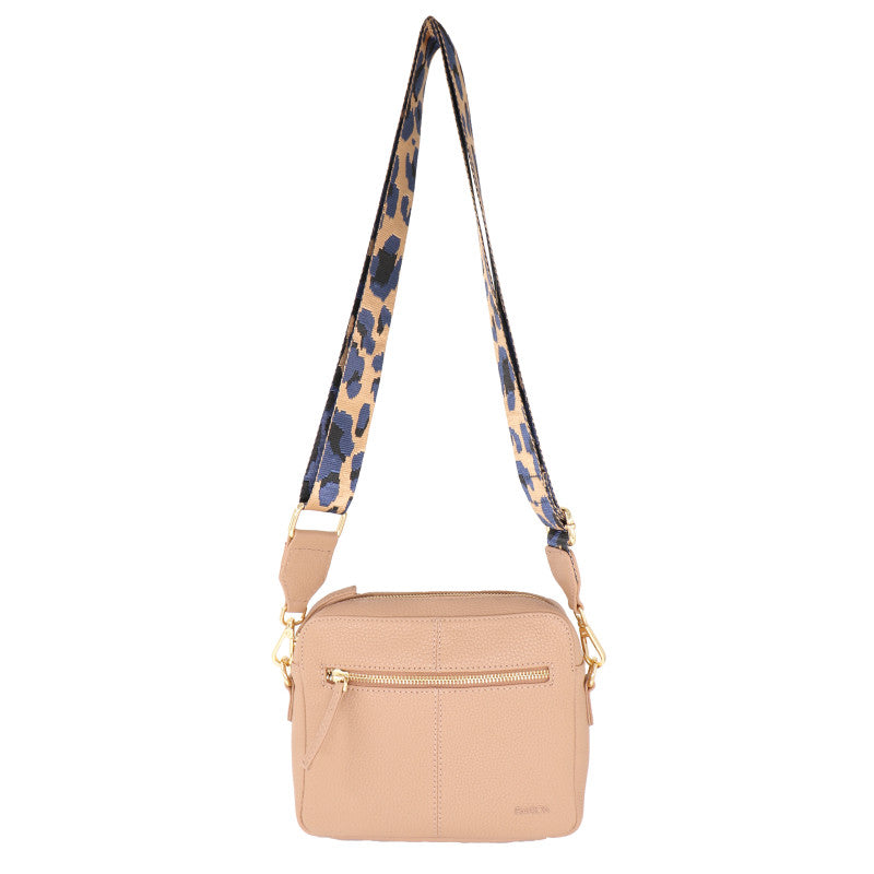 Baron Leather Crossbody Bag With Webbing Strap