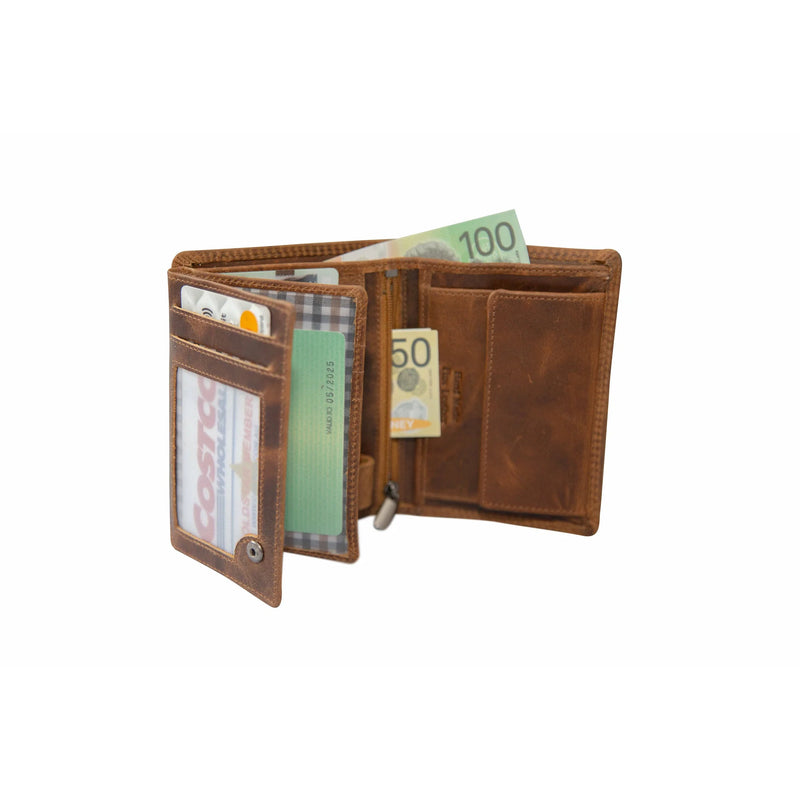 Greenwood Leather RFID Wallet - Camel