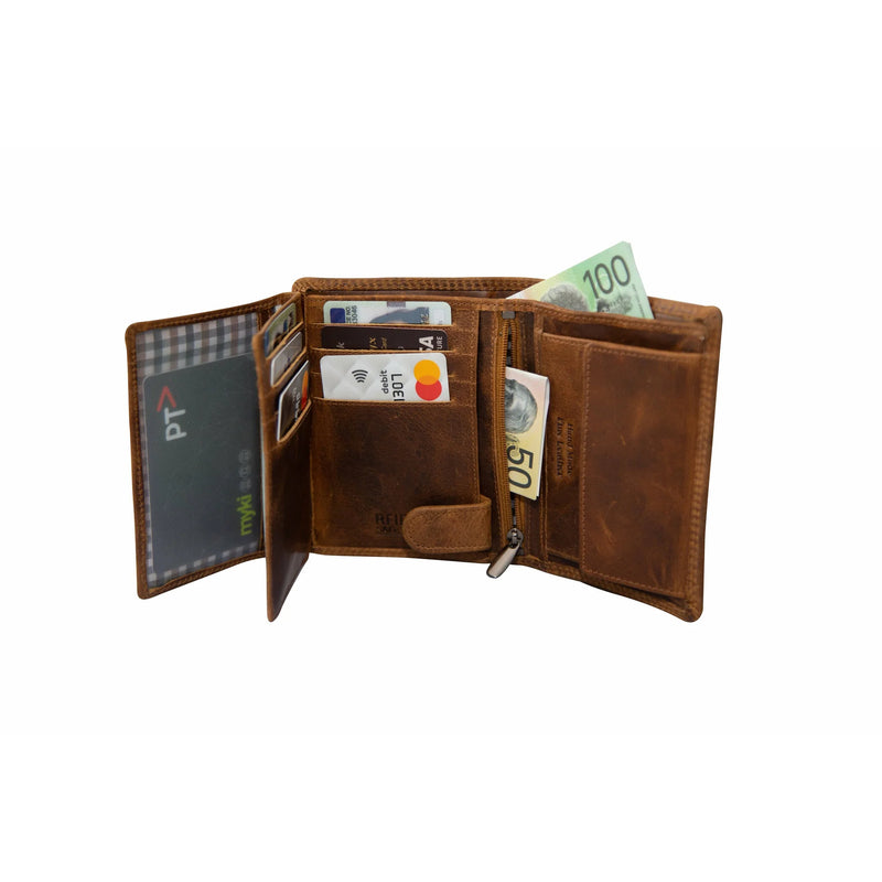 Greenwood Leather RFID Wallet - Camel