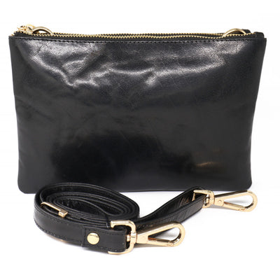 Baron Italian Leather Double Zip Bag