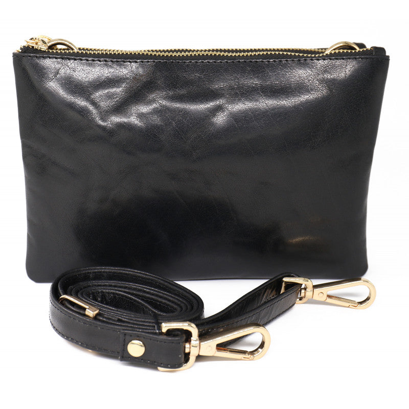 Baron Italian Leather Double Zip Bag