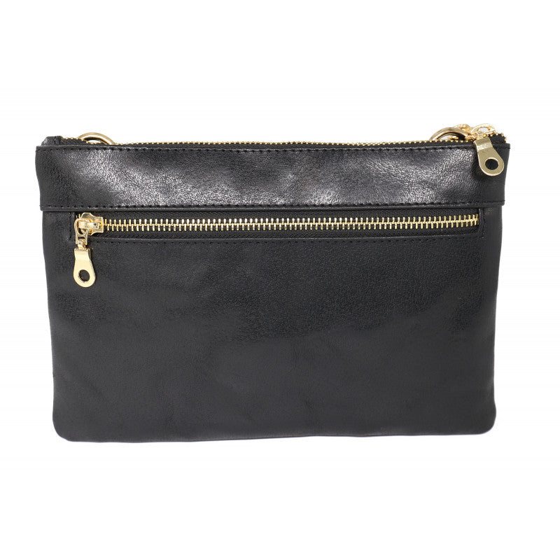 Baron Italian Leather Double Zip Bag